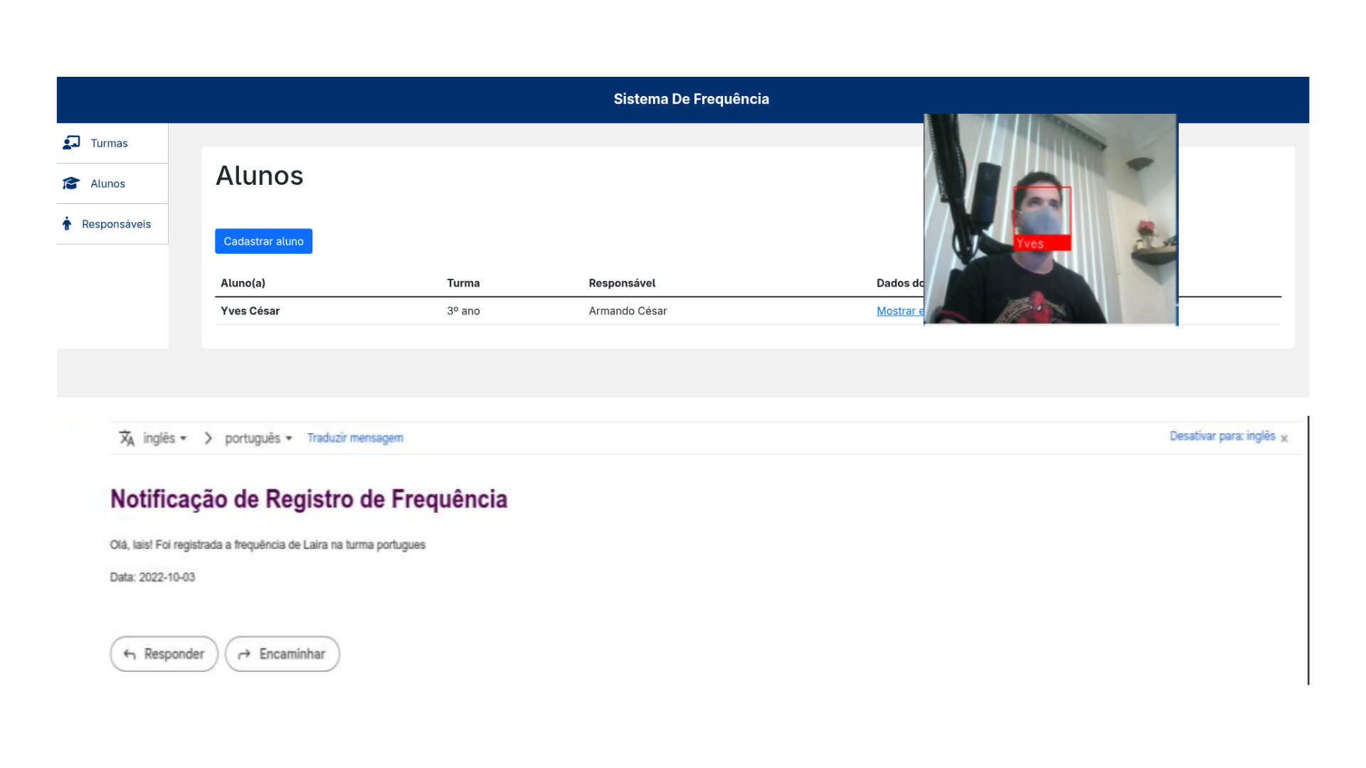 Sistema de presença inteligente com reconhecimento facial para ambiente escolar
